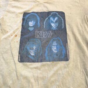 Vtg KISS Youth TShirt Rock N Roll Band Tee Grunge 70s Hair Band Gene Simmons  L